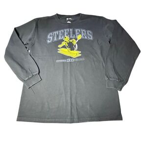 NFL Team Apparel Steelers Long Sleeve Graphic Tee Football Black L‎